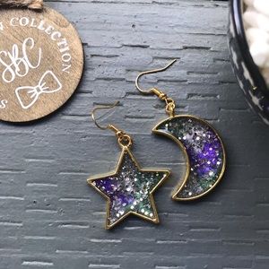 Moon and star earring combo